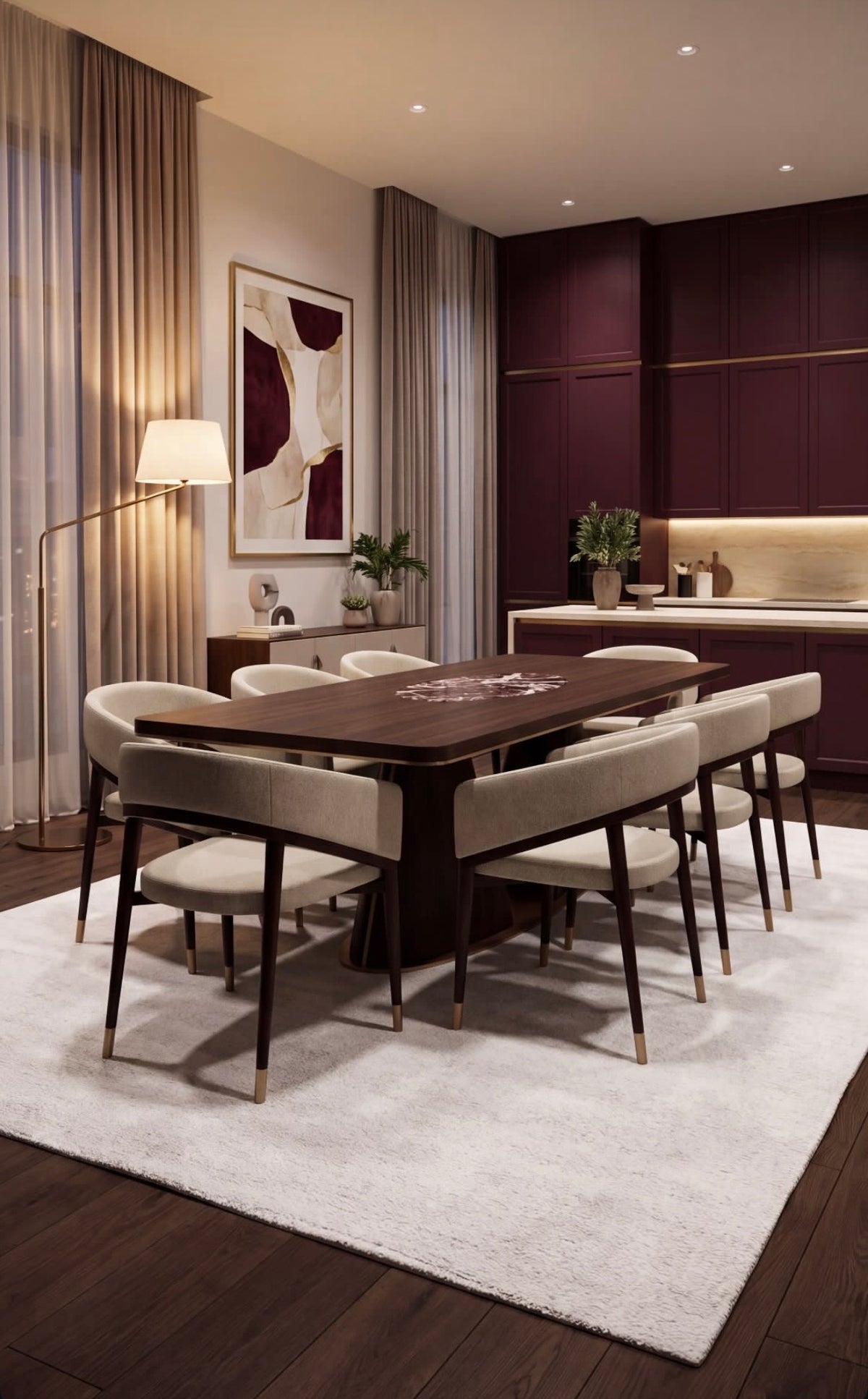 Crimson Dining Room