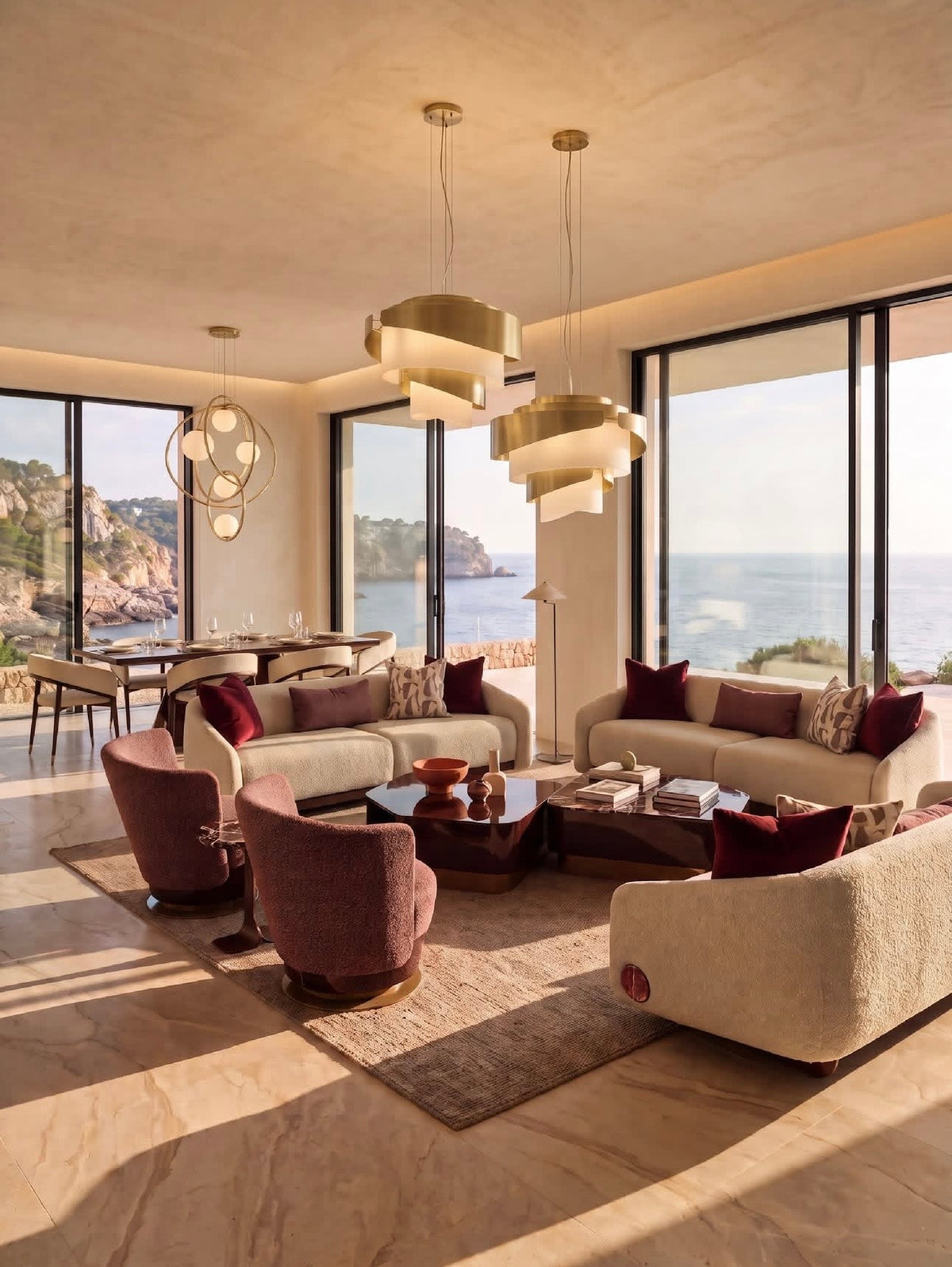 Crimson Living Room