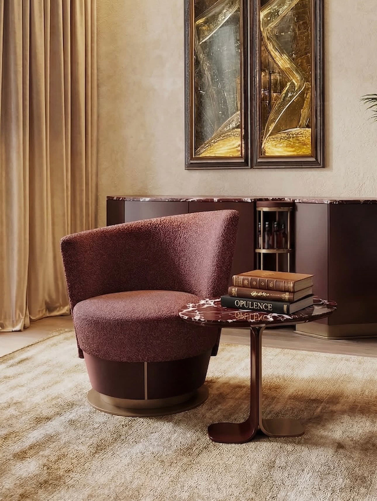Crimson Living Room