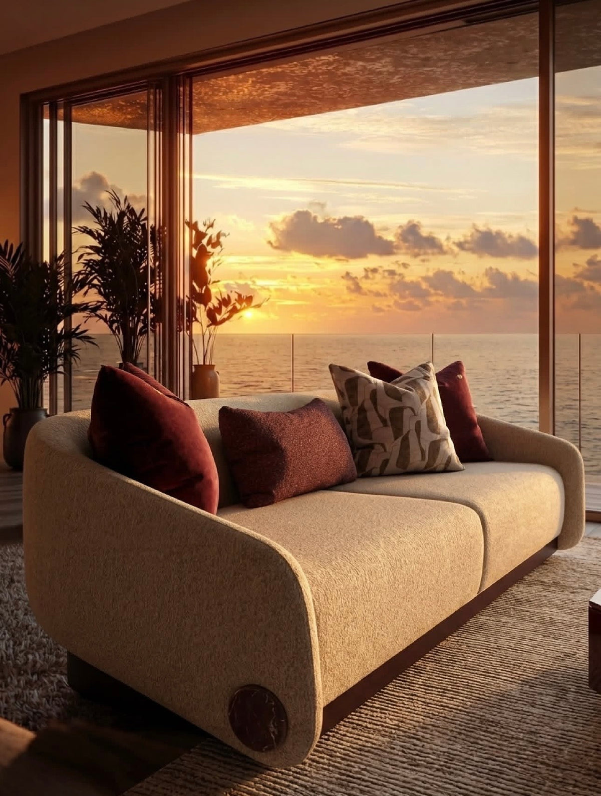 Crimson Living Room