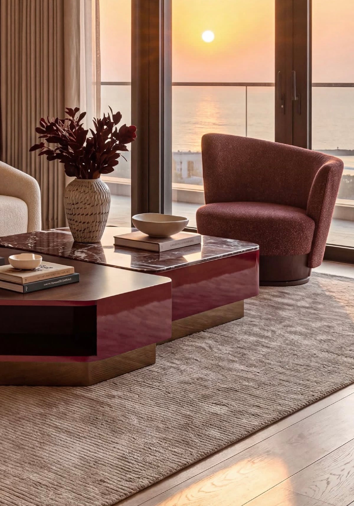 Crimson Living Room