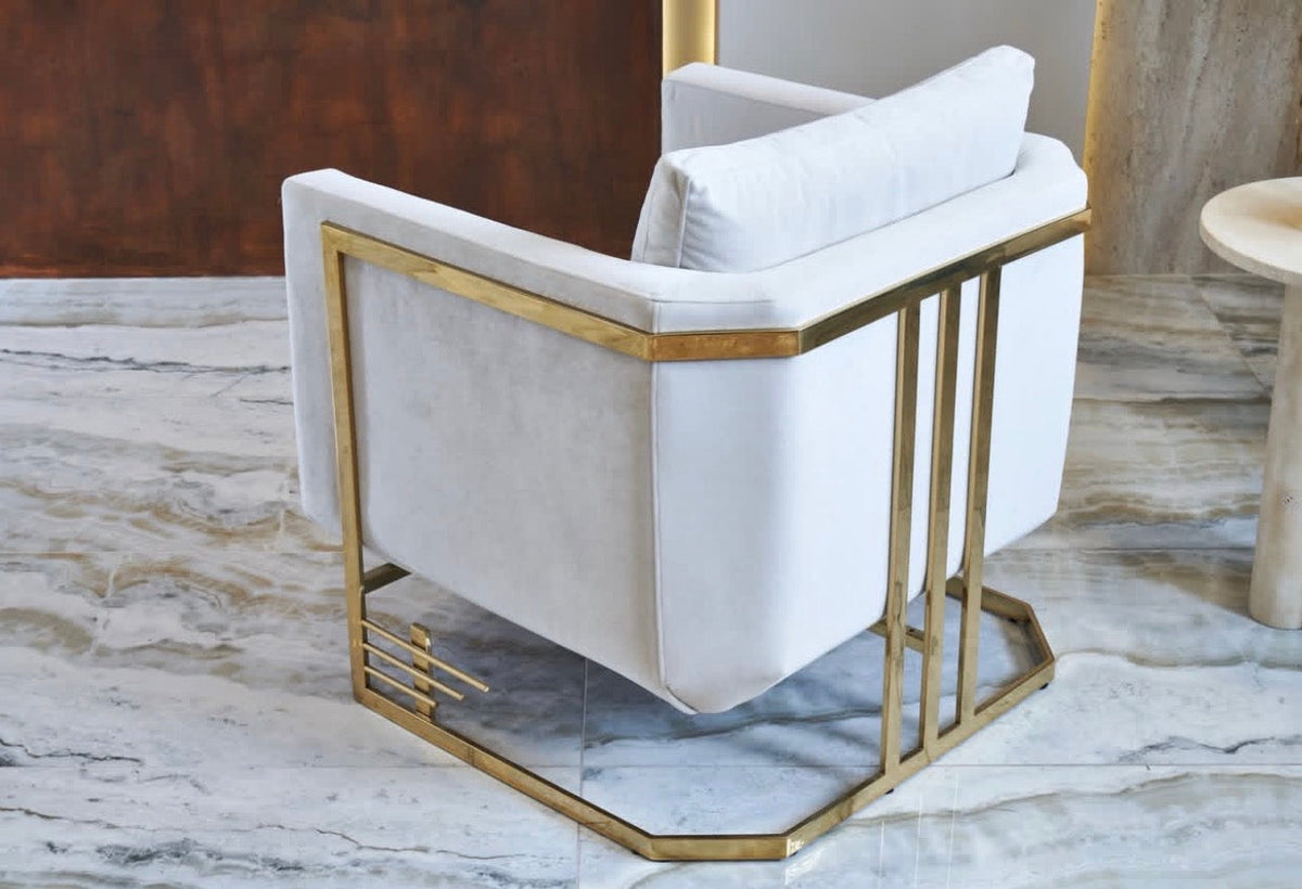 Rhythm luxury furniture collection featuring modular sofa, black dining table, gold detailed sideboard, and geometric modern design.