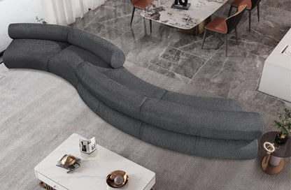 Fancci Heartline Society curved sectional sofa with circular layout designed for modern luxury living rooms and social seating.